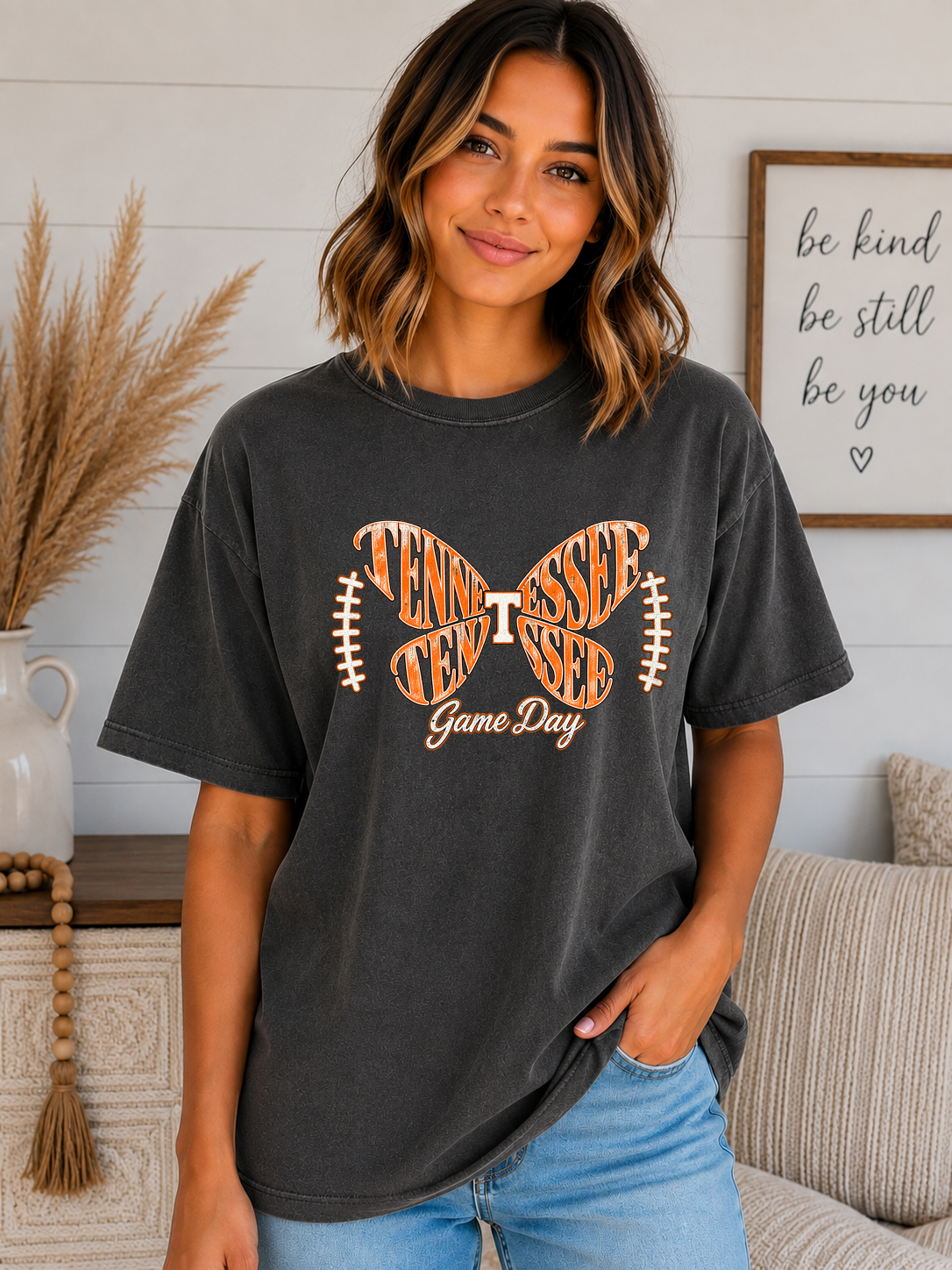 Tennessee Game Day Comfort Colors T-Shirt – Orange Butterfly Football Graphic Tee, Tennessee Football Fan Shirt