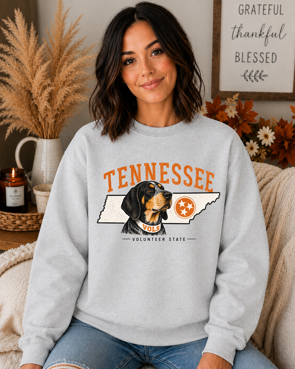 Tennessee Vols Hound Dog Gildan Sweatshirt – Vintage Volunteer State Tennessee Crewneck