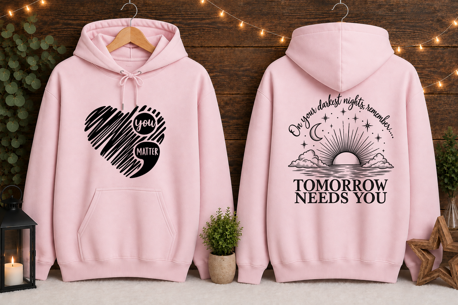 Tomorrow Needs You Gildan Hoodie | You Matter Mental Health Awareness Sweatshirt | Inspirational Front & Back Graphic Hoodie | Encouragement