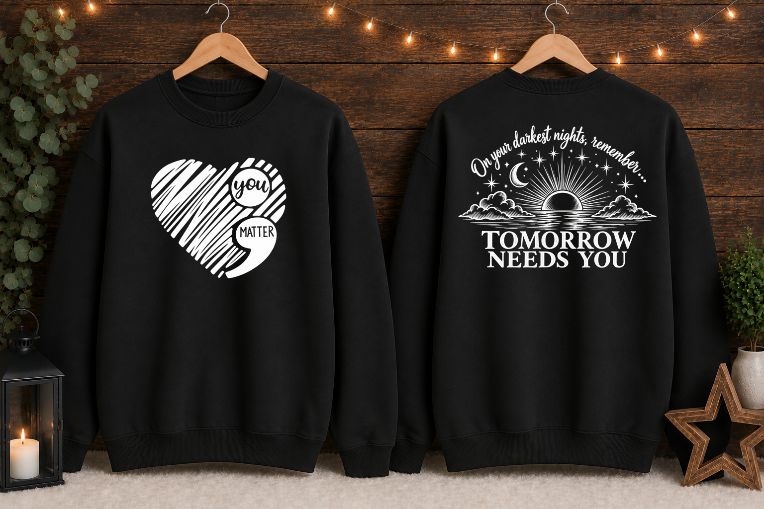 Tomorrow Needs You Gildan Sweatshirt | You Matter Mental Health Awareness Crewneck | Inspirational Front & Back Graphic | Encouragement Sweatshirt