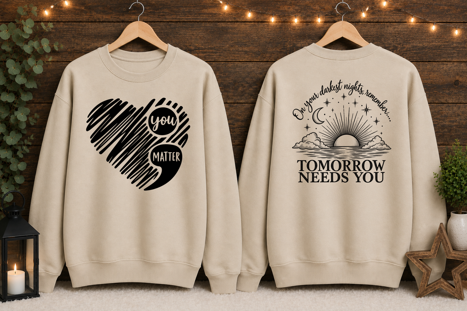 Tomorrow Needs You Gildan Sweatshirt | You Matter Mental Health Awareness Crewneck | Inspirational Front & Back Graphic | Encouragement Sweatshirt