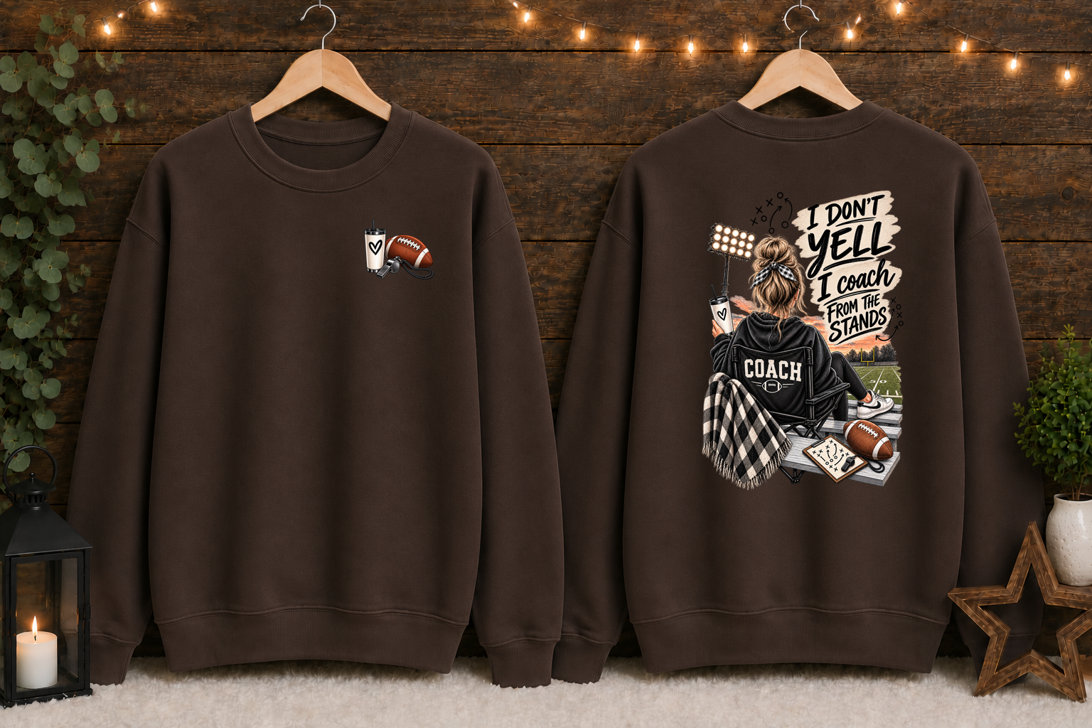I Don’t Yell I Coach From the Stands Football Gildan Sweatshirt | Football Mom Coach Crewneck | Game Day Stadium Sweatshirt