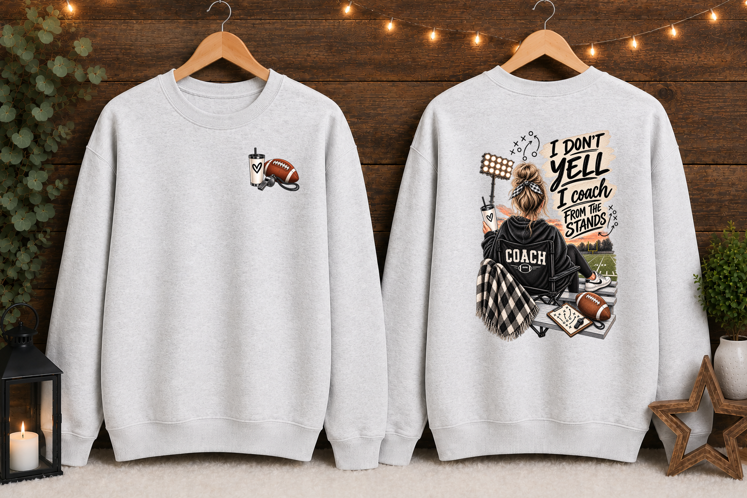 I Don’t Yell I Coach From the Stands Football Gildan Sweatshirt | Football Mom Coach Crewneck | Game Day Stadium Sweatshirt