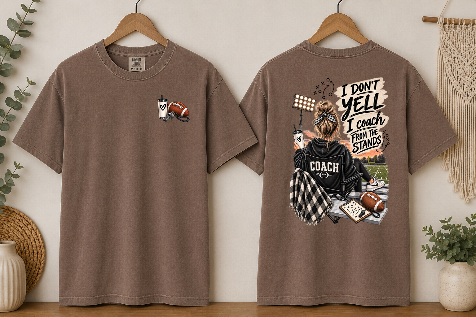 I Don’t Yell I Coach From the Stands Comfort Colors T-Shirt | Football Mom Game Day Tee | Football Coach Mom Shirt | Friday Night Lights Tee