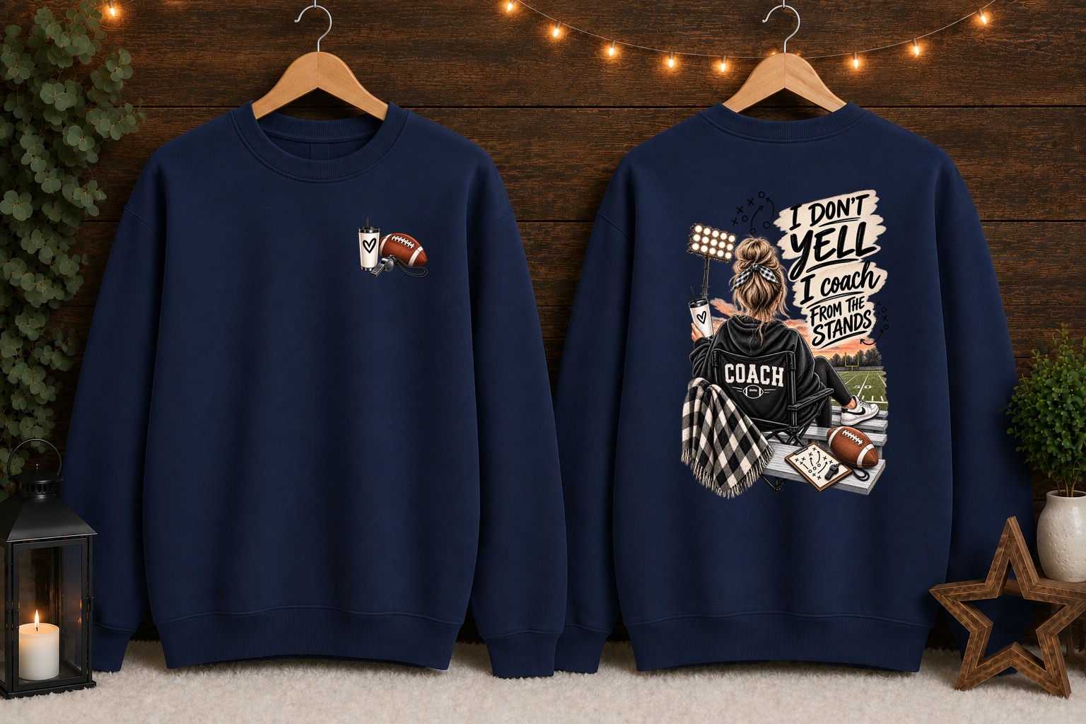 I Don’t Yell I Coach From the Stands Football Gildan Sweatshirt | Football Mom Coach Crewneck | Game Day Stadium Sweatshirt