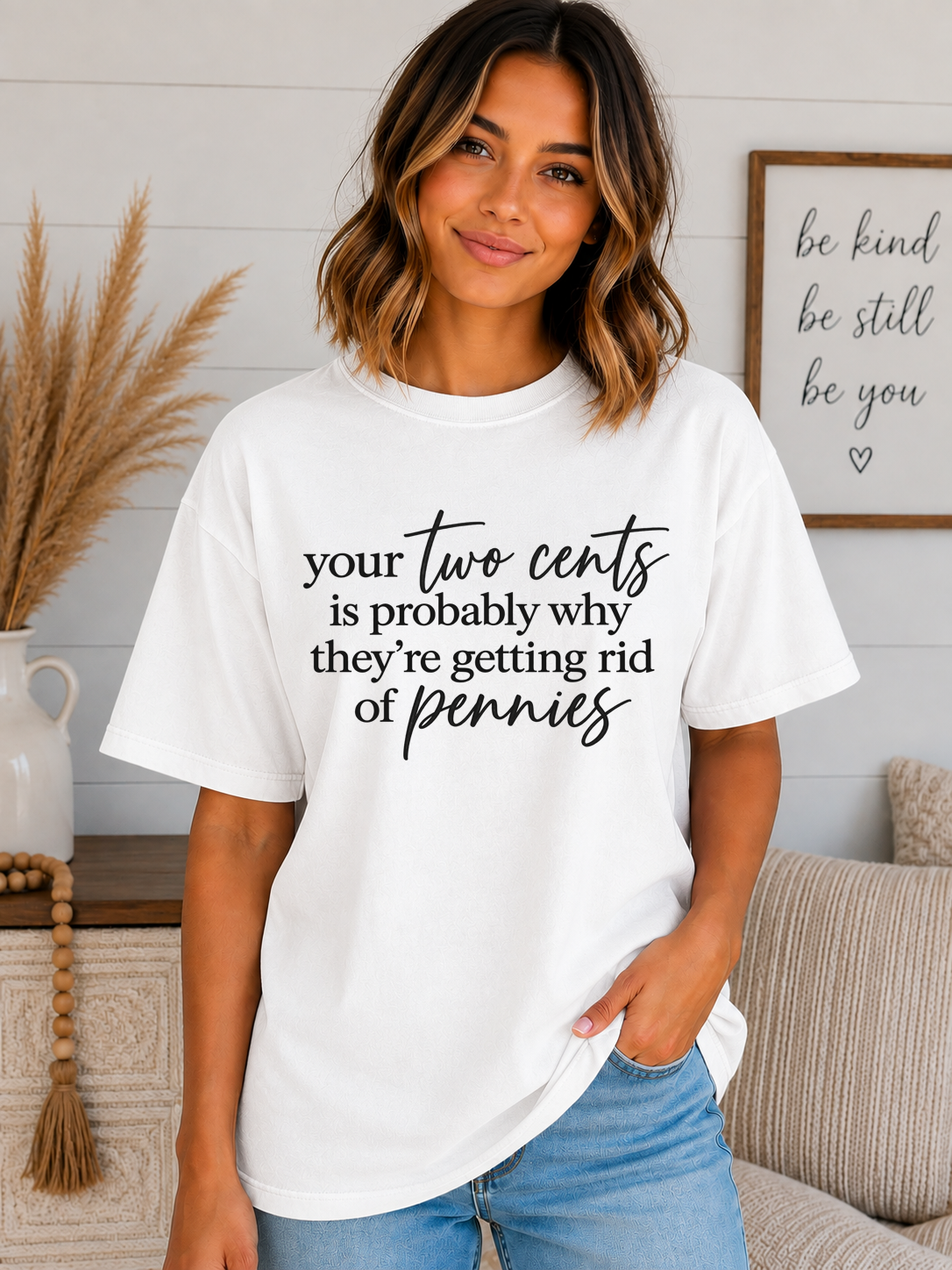 Your Two Cents Funny Comfort Colors T-Shirt | Sarcastic Penny Graphic Tee | Trendy Humor Shirt | Funny Women’s Graphic Tee