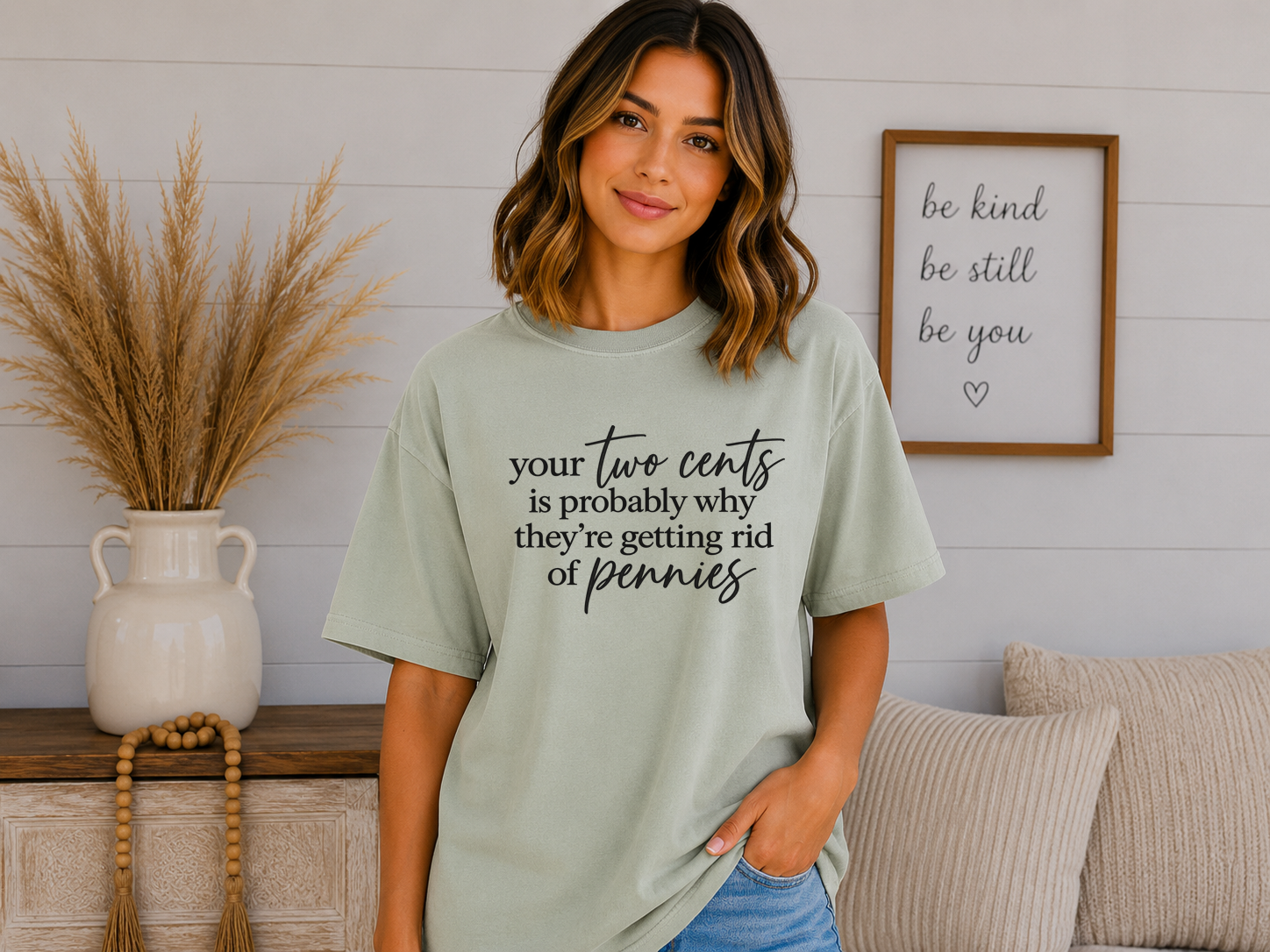 Your Two Cents Funny Comfort Colors T-Shirt | Sarcastic Penny Graphic Tee | Trendy Humor Shirt | Funny Women’s Graphic Tee